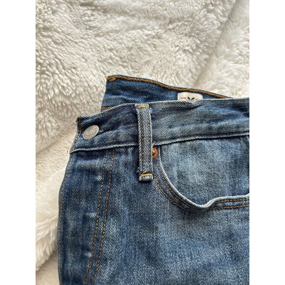 Levis Womens Jeans 25 White Oak Cone Denim Button Fly Raw Hem - Picture 3 of 7